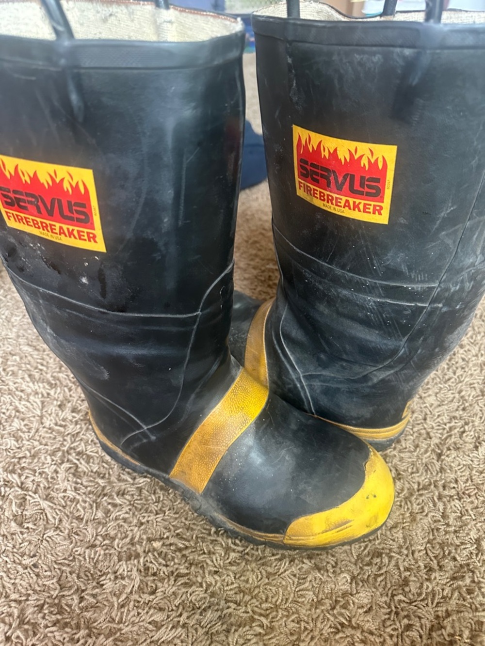 Servus Firebreaker Men's Black and Yellow Protective Work Boots